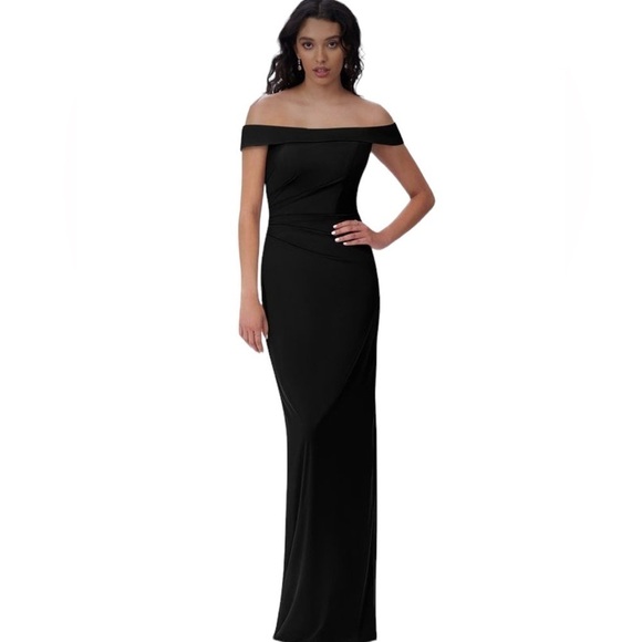 Azazie Tonya Black Dress, New with Tags, Size 6 - Picture 1 of 5